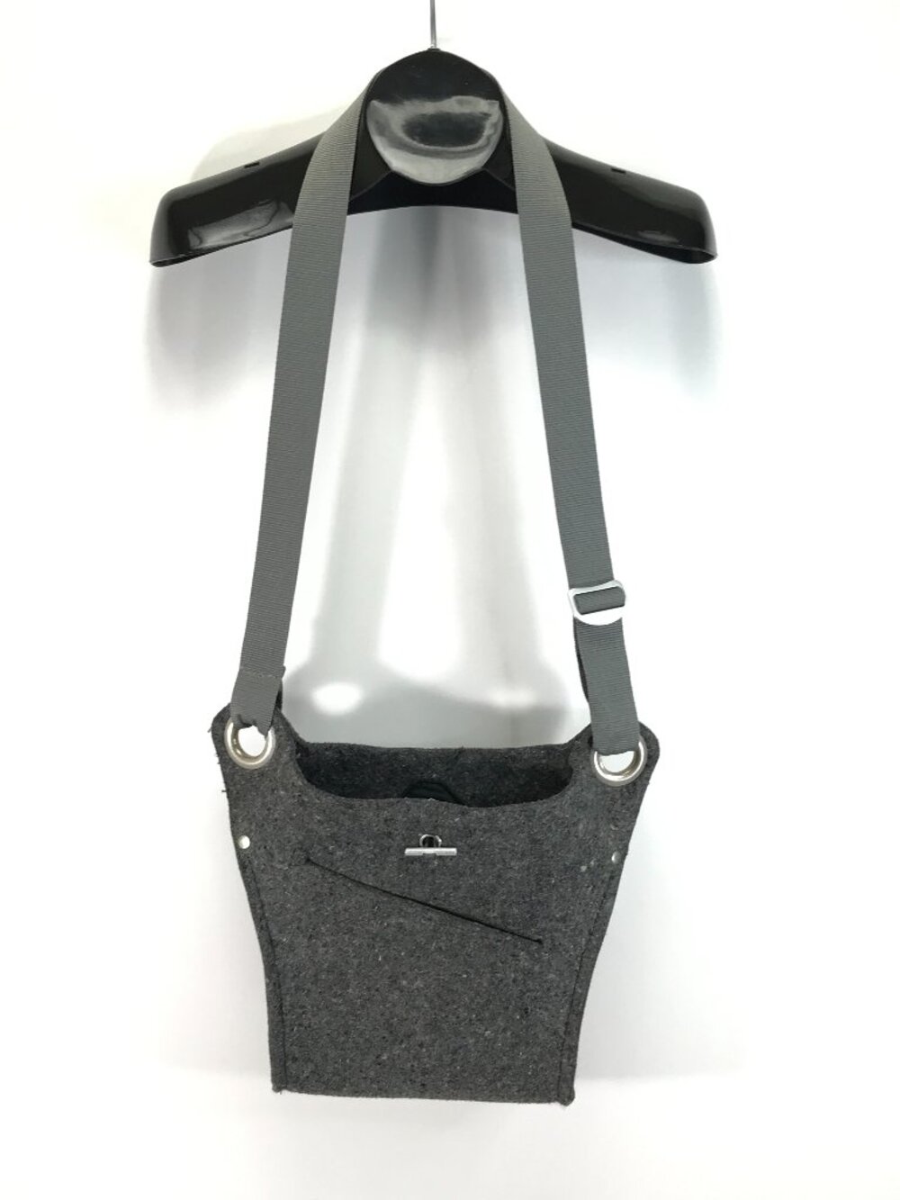 Ibex Reclaimed Wool Felt Crossbody Bag Gray Messenger Sustainable Recycled USA